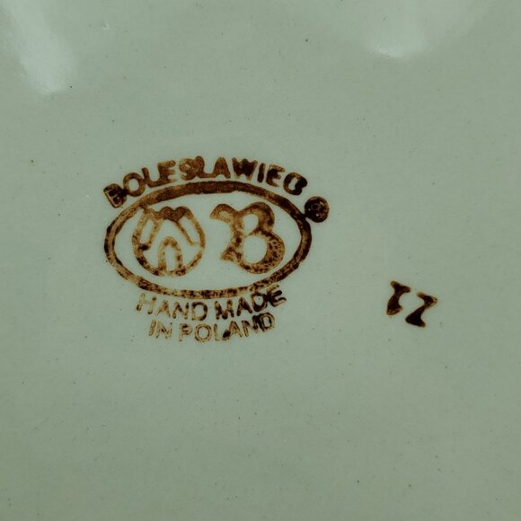 Polish Pottery Peacock Leaves Dinner Plate Peacock 10.75" Serving Display Plate - Picture 5 of 5